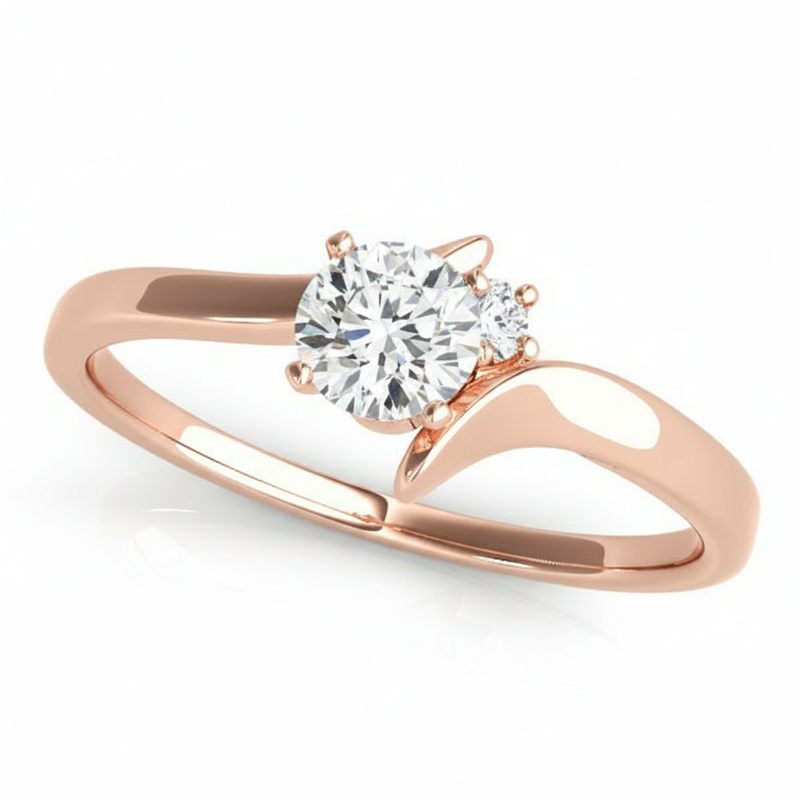 Bypass Engagement Ring (50192-E) — Rose Gold