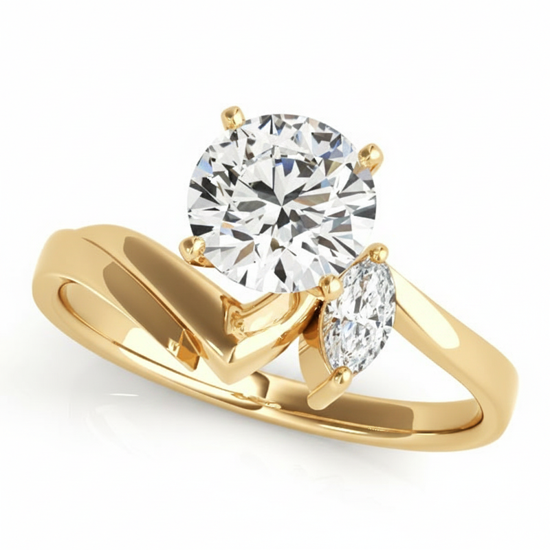 Bypass Engagement Ring (50221-E) — Yellow Gold