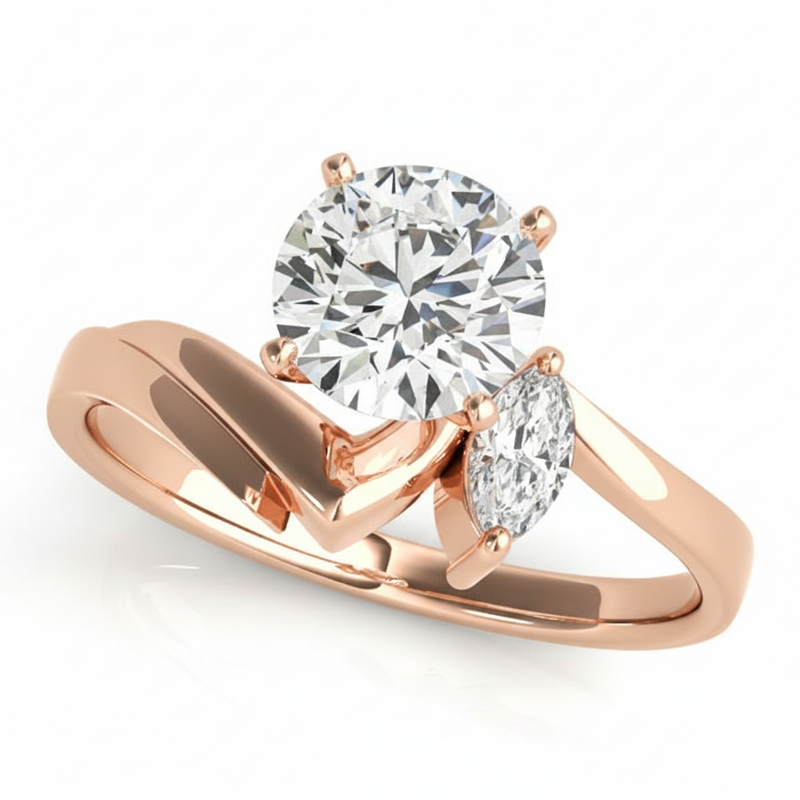 Bypass Engagement Ring (50221-E) — Rose Gold