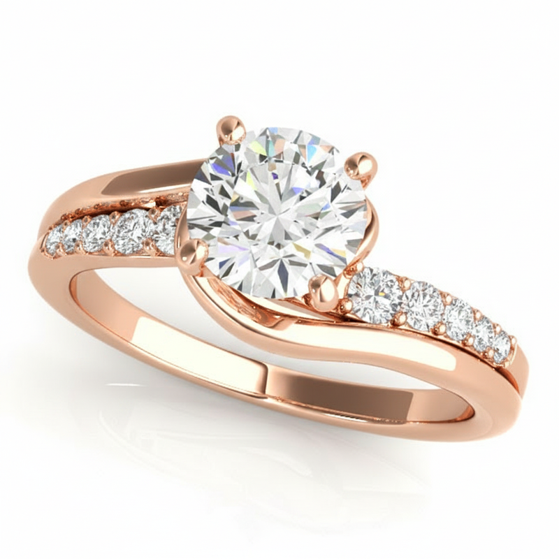 Bypass Engagement Ring — Rose Gold