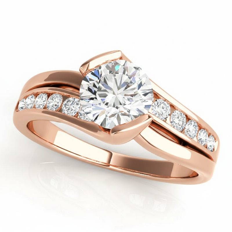 Bypass Engagement Ring — Rose Gold