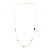 14K Multi-Gemstone Paperclip Chain