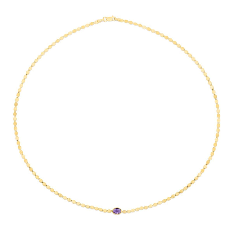 14K Amethyst Mirrored Chain