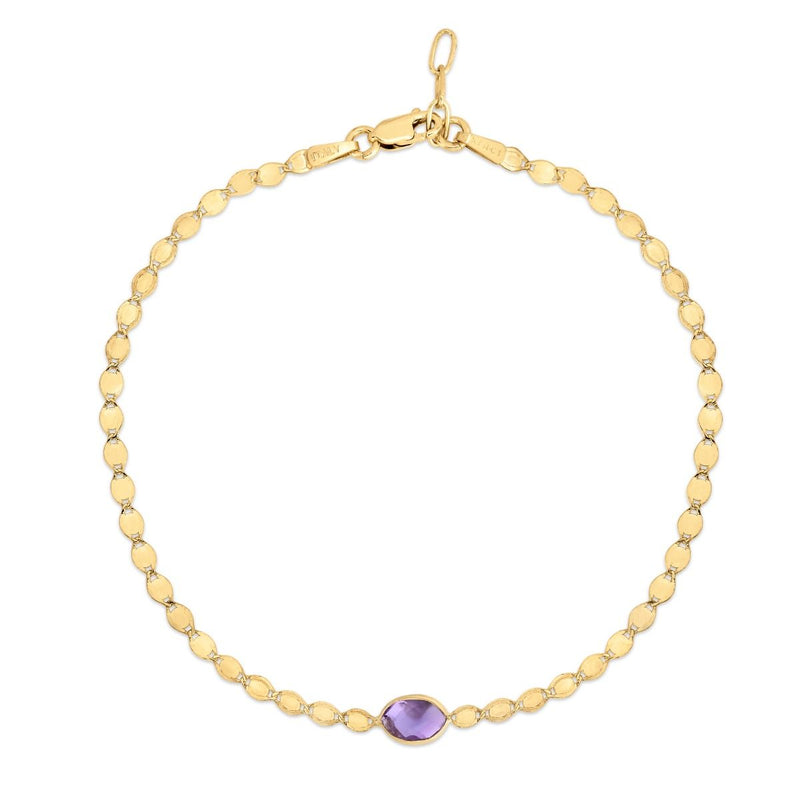 14K Amethyst Mirrored Chain