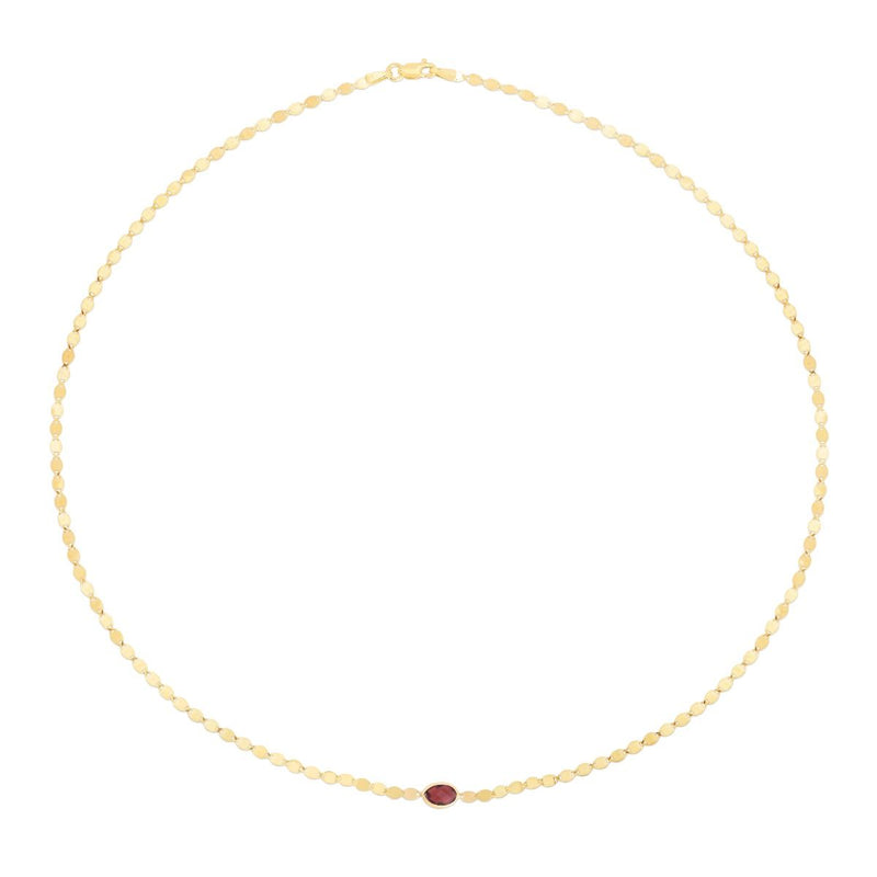 14K Garnet Mirrored Chain