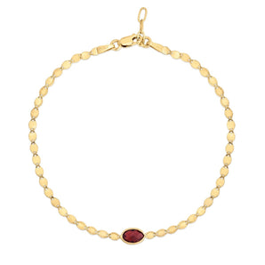 14K Garnet Mirrored Chain