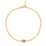 14K Peridot Mirrored Chain