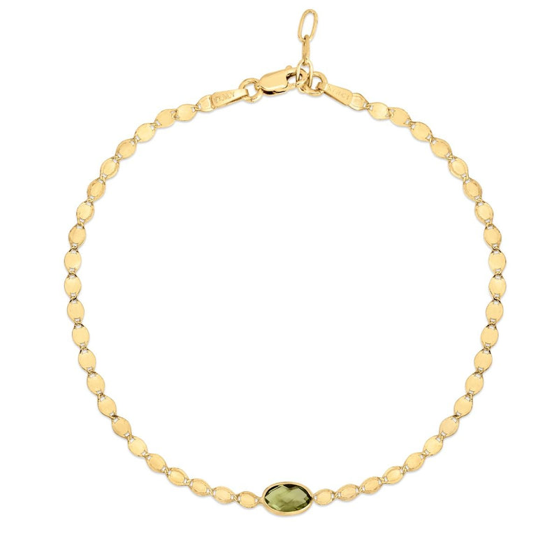 14K Peridot Mirrored Chain