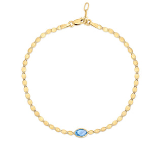 14K Blue Topaz Mirrored Chain