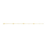 14K Gold Pearl Clover Chain
