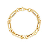 14K Gold Metropolitan Alternating Paperclip Round Links Chain 