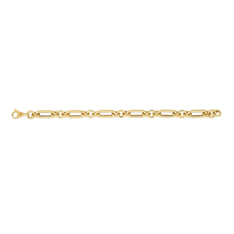 14K Gold Metropolitan Alternating Paperclip Round Links Chain 