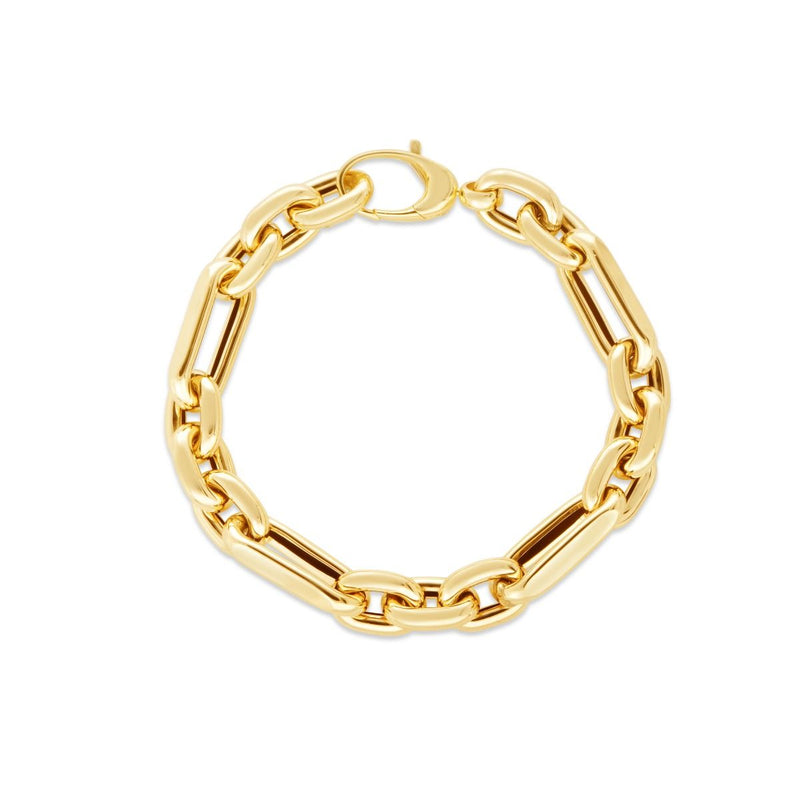 14K Gold Metropolitan Alternating Paperclip Links Chain 