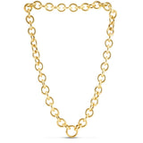 14K Gold Round Link Push Clasp Chain