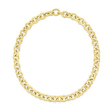 14K Gold Round Link Push Clasp Chain
