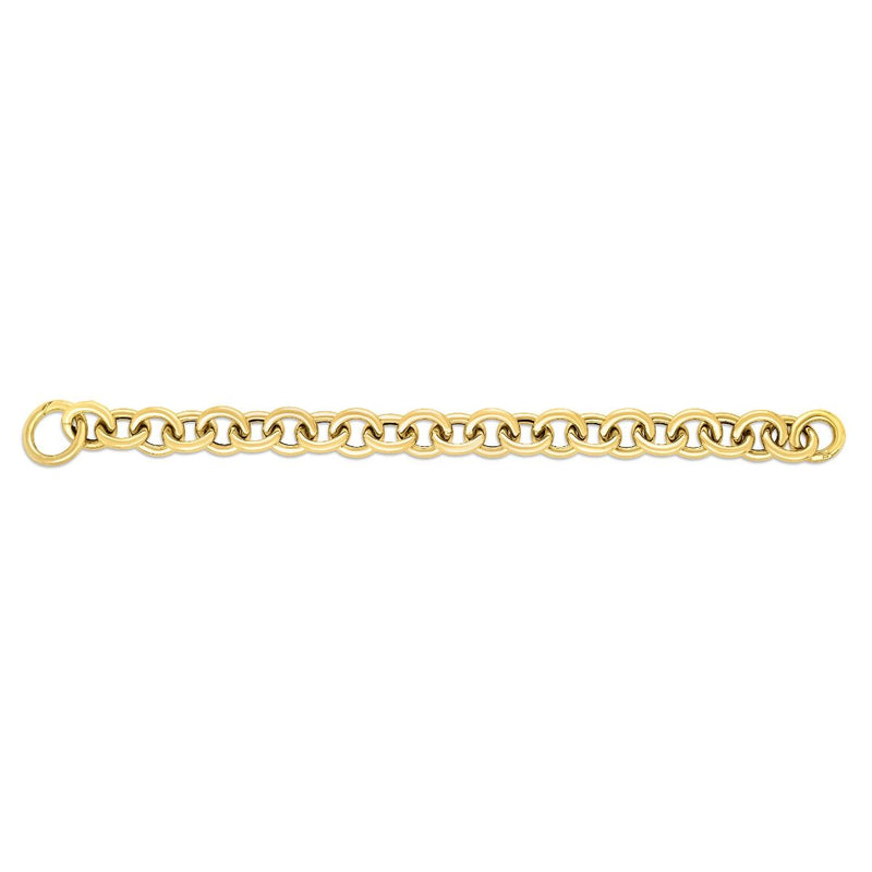 14K Gold Round Link Push Clasp Chain