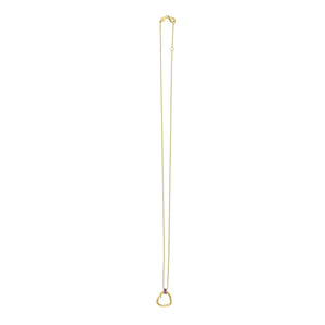 14K Baguette Gemstone Heart Necklace