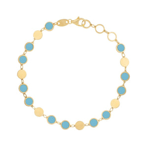 14K Turquoise Geometric Mirror Gem Chain