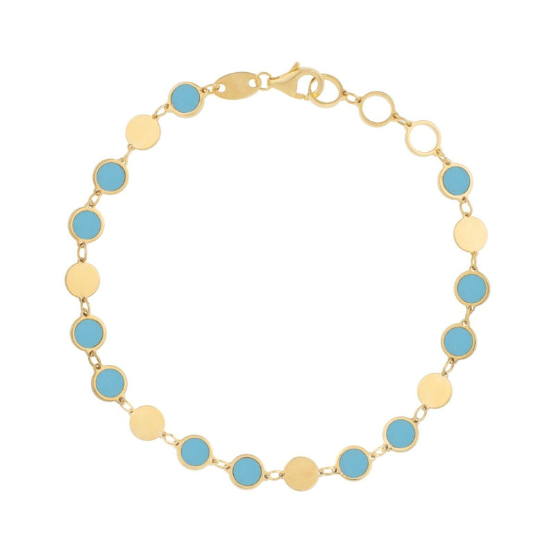 14K Turquoise Geometric Mirror Gem Chain