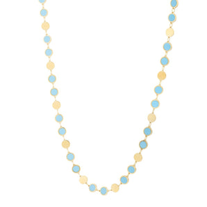 14K Turquoise Geometric Mirror Gem Chain
