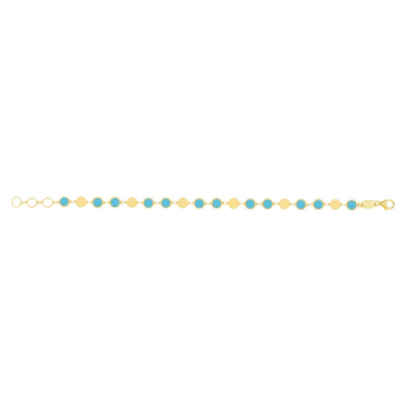 14K Turquoise Geometric Mirror Gem Chain