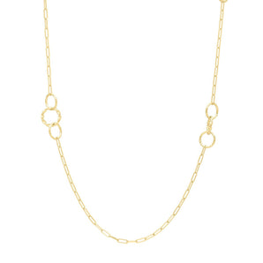 14K Twisted Link Paperclip Necklace
