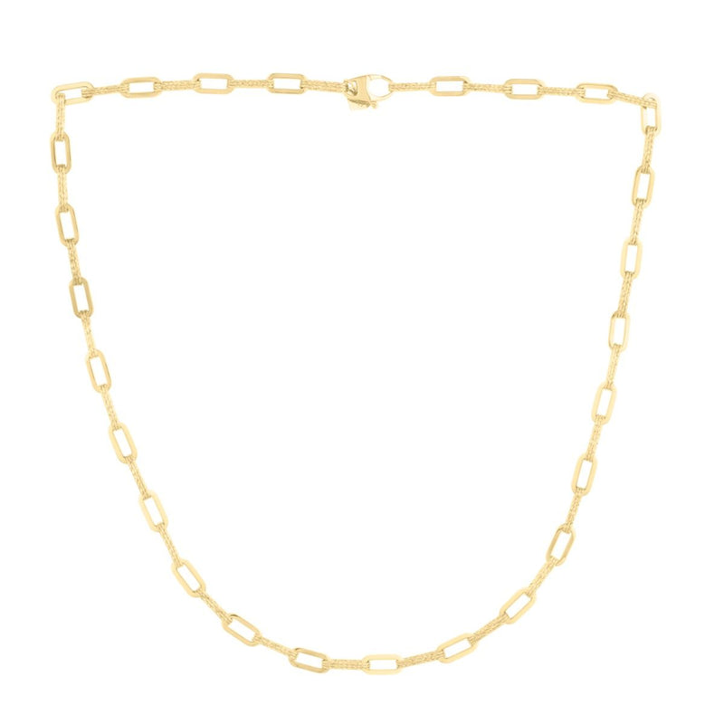 14K 4mm Diamanté Paperclip Chain