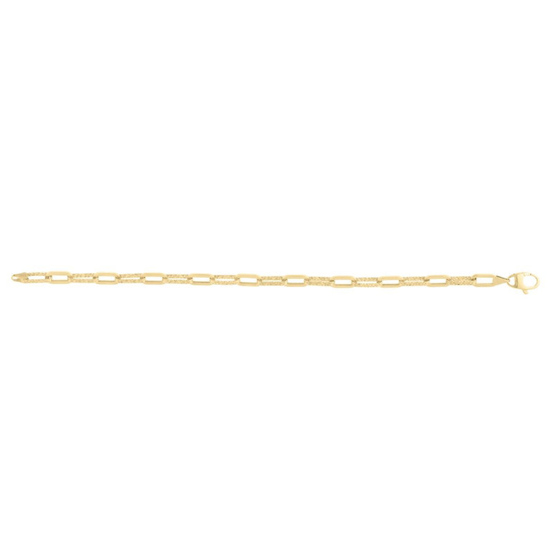 14K 4mm Diamanté Paperclip Chain