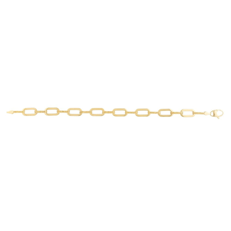 14K 7mm Diamanté Paperclip Bracelet
