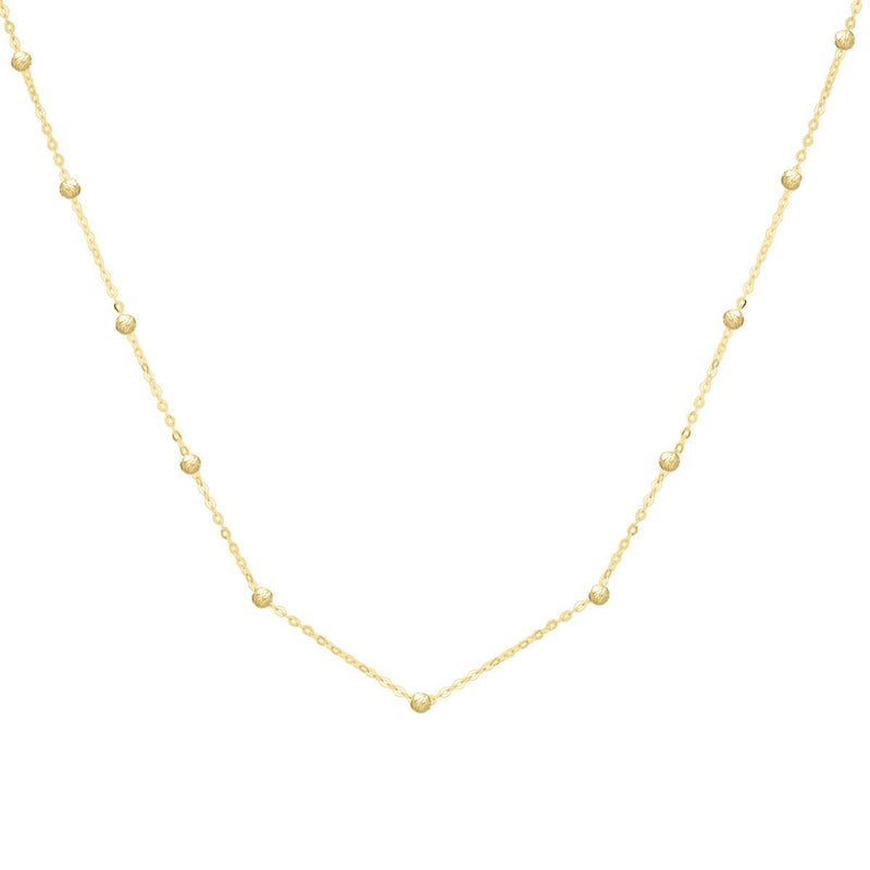 14K Saturn Bead Chain Necklace