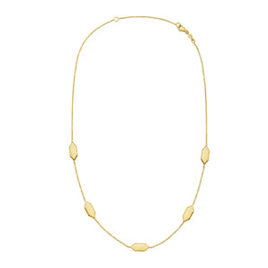 14K Elongated Hexagon Link Necklace