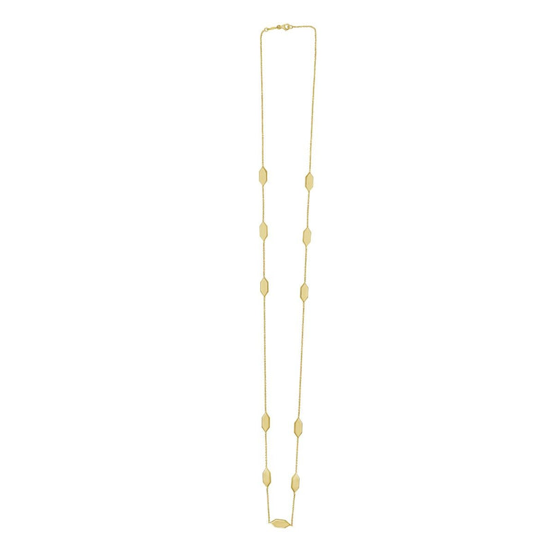 14K Elongated Hexagon Link Necklace