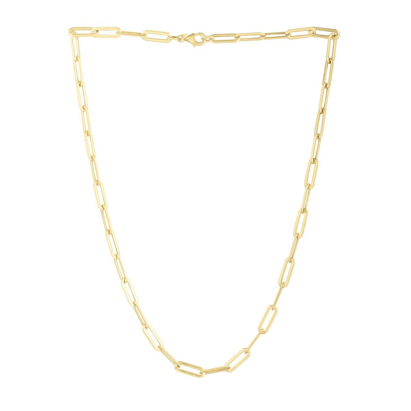 14K Long Domed Paperclip Chain