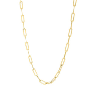 14K Long Domed Paperclip Chain