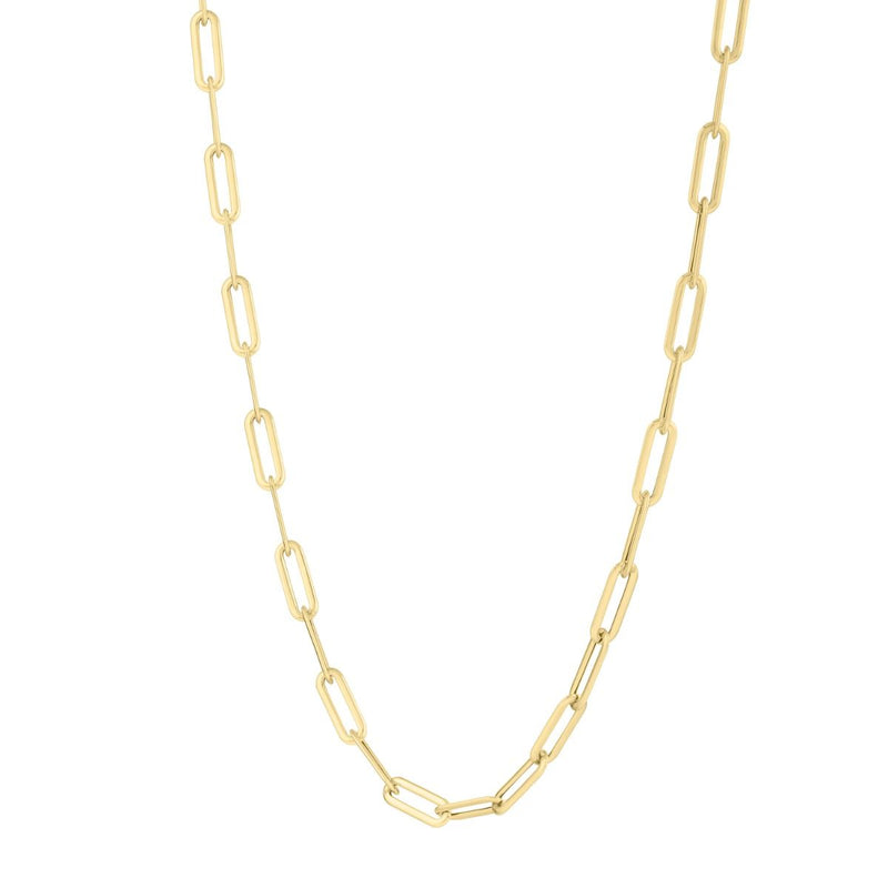 14K Long Domed Paperclip Chain