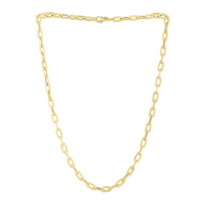 14K Oval Domed Paperclip Chain