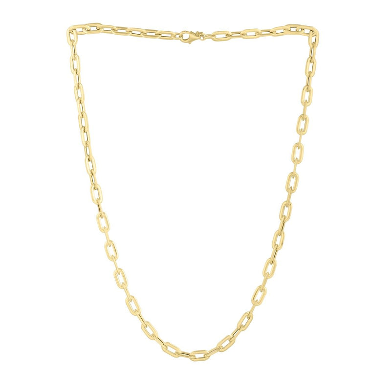 14K Oval Domed Paperclip Chain