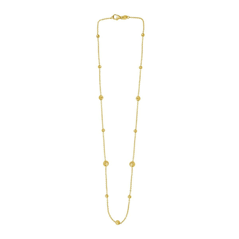 14K Layered Alternating Bead Chain