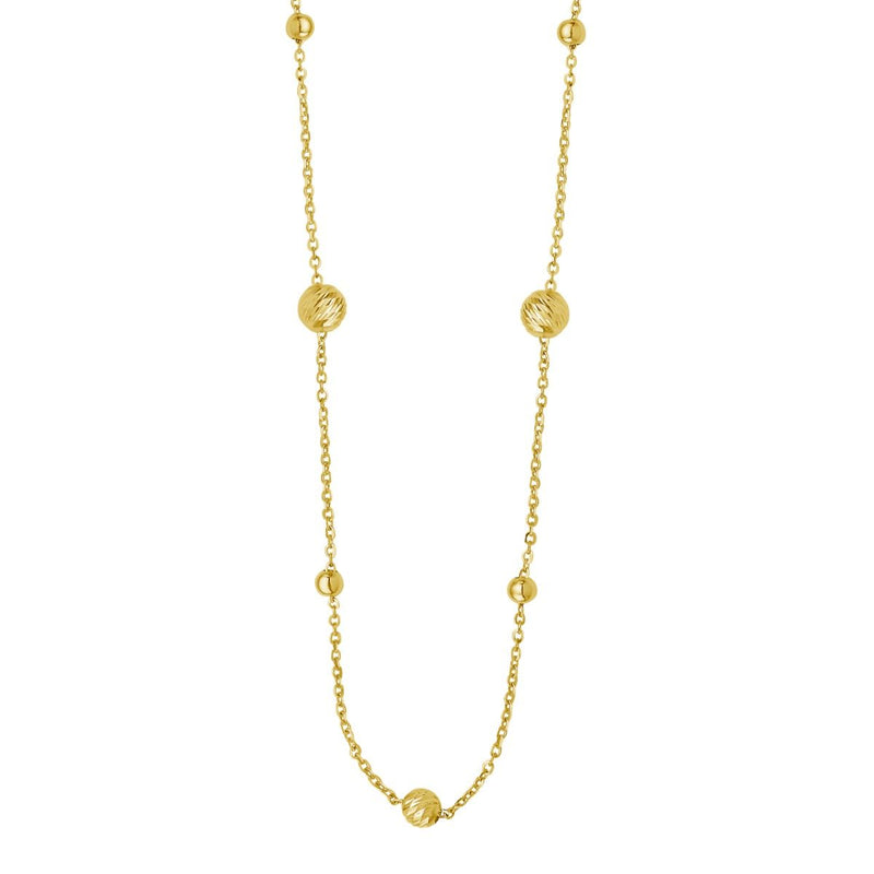 14K Layered Alternating Bead Chain