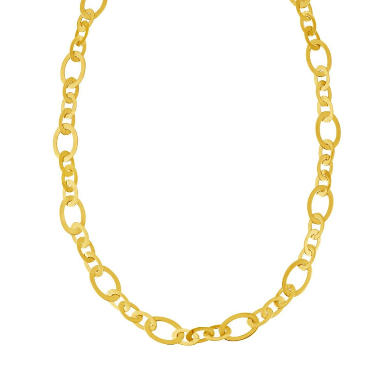 14K Gold Large Oval Link Fancy Chain