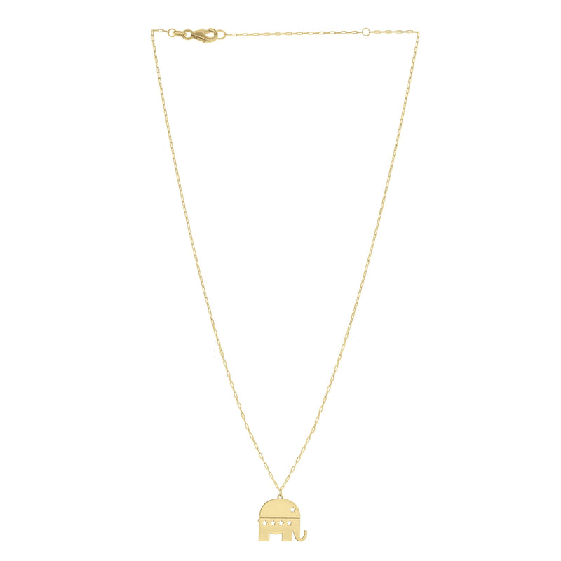 14K Gold Elephant Necklace 