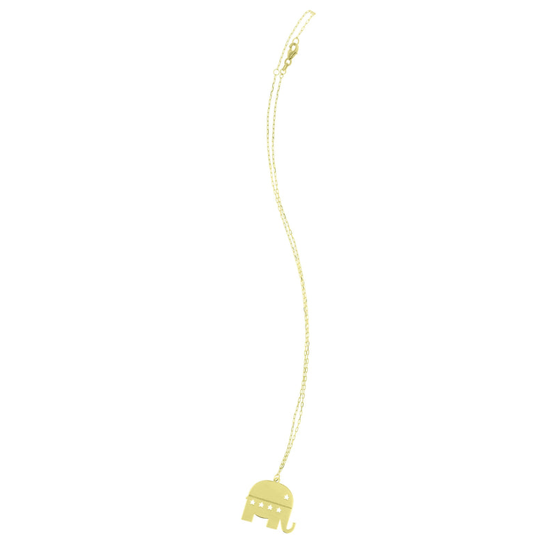 14K Gold Elephant Necklace 