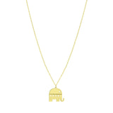 14K Gold Elephant Necklace 