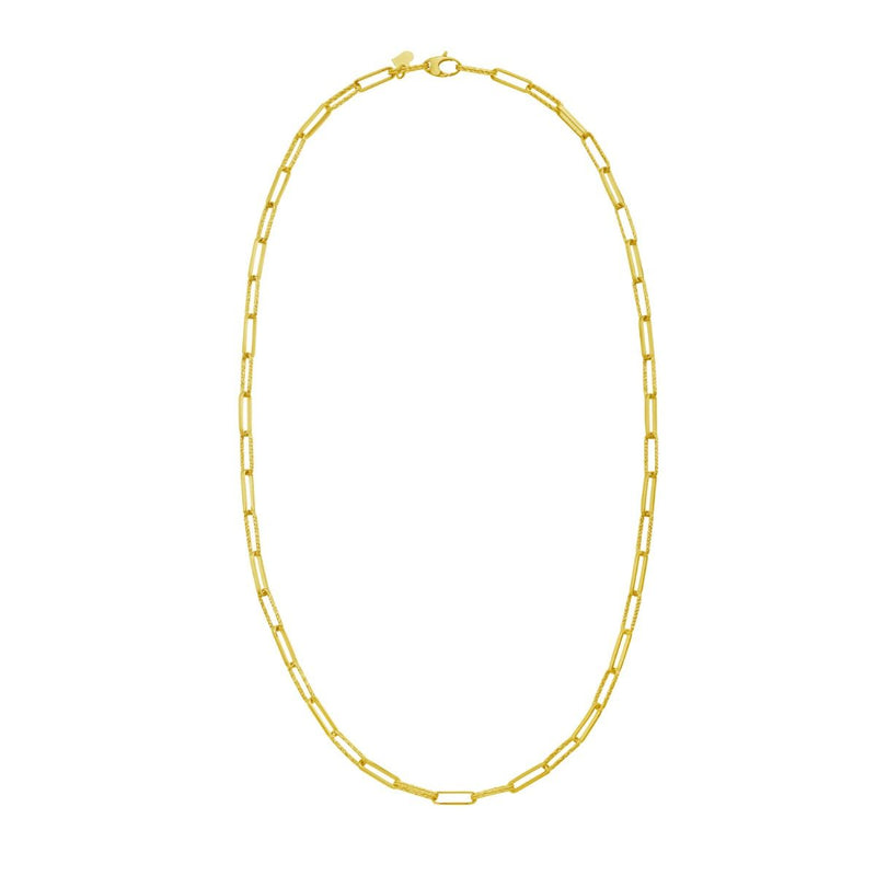 14K Mini Diamante Paperclip Chain