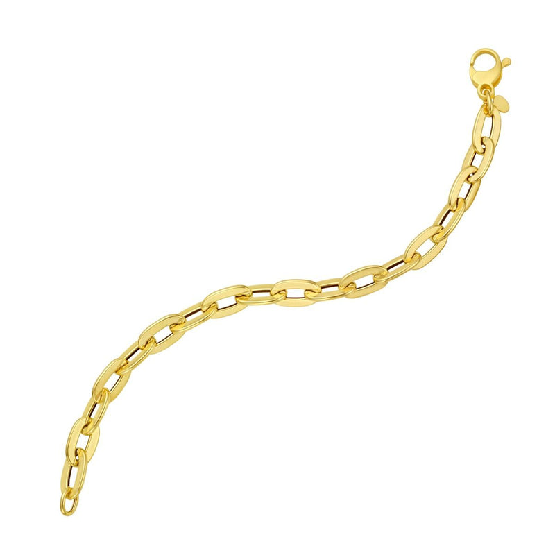 14K Long Mirror Rolo Link Chain
