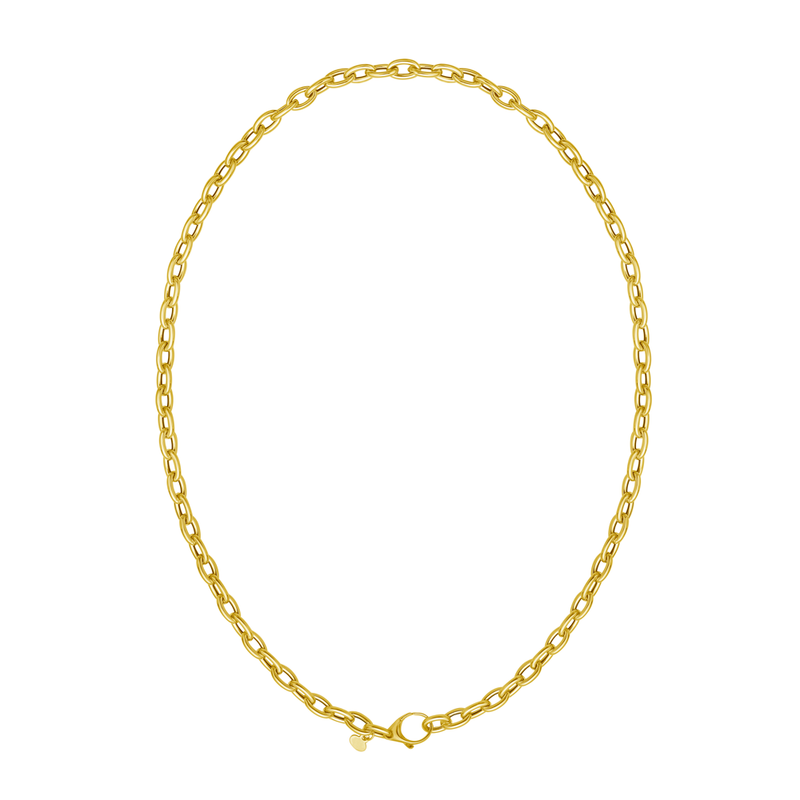 14K Charm Lock Rolo Chain