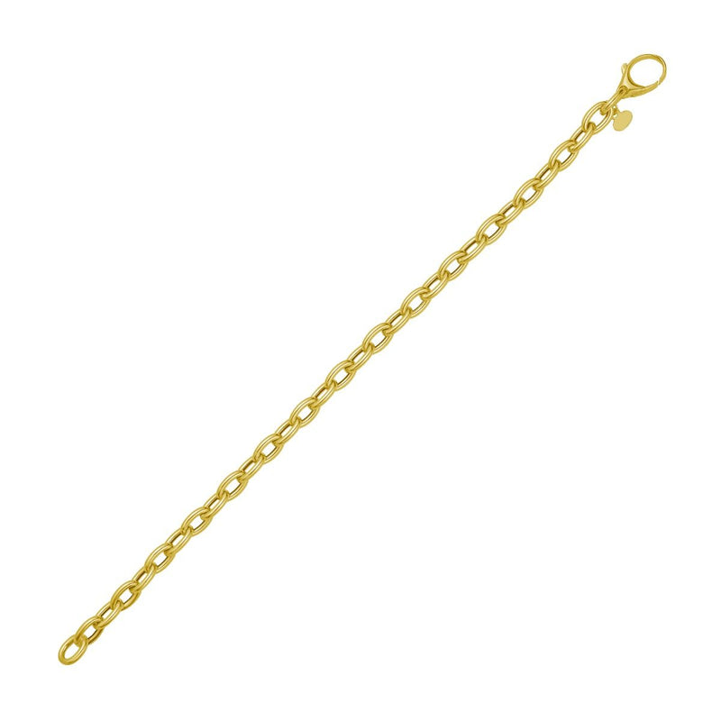 14K Charm Lock Rolo Chain