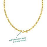 14K Charm Lock Rolo Chain