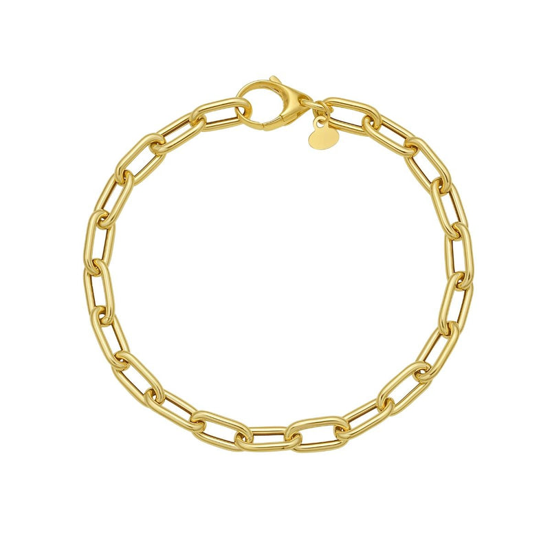 14K Charm Lock Paperclip Chain