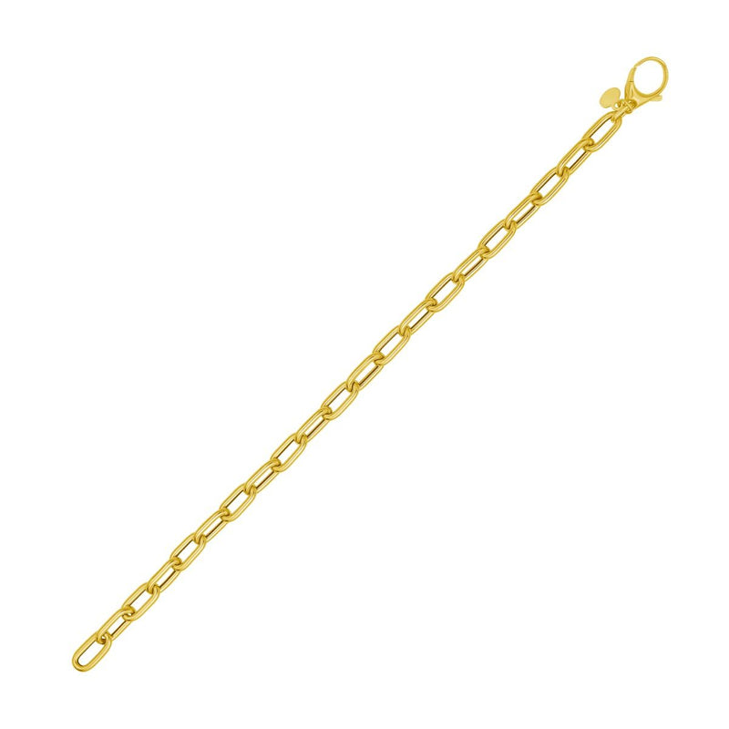 14K Charm Lock Paperclip Chain